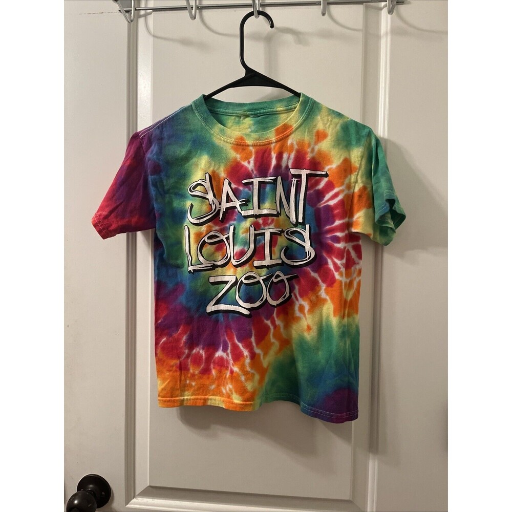 Boys Short Sleeve T-Shirt Tie Dye Graphic Saint Louis Zoo Size Unknown